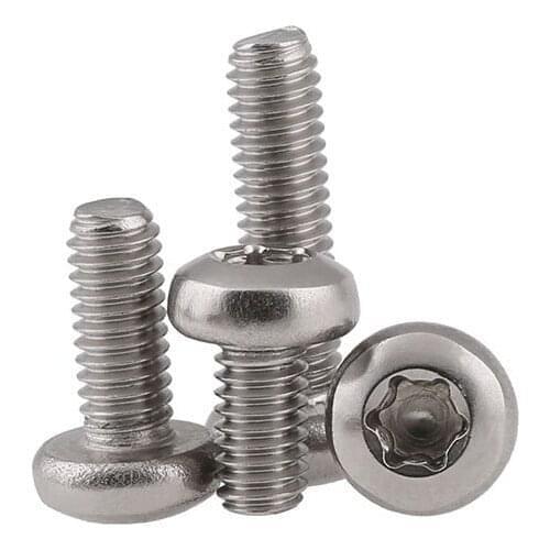 100PCS/lot)304 Stainless Steel M2 M2.5 M3 M4 stainless steel Round head torx machine security Philips head screw fastners