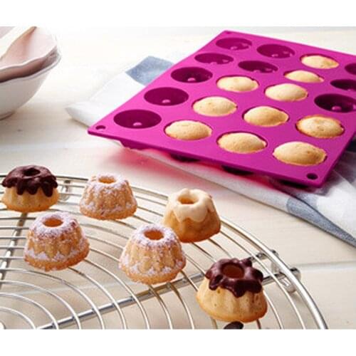 Freeshipping 20-Cavity Germany Mini Fancy Bundt Savarin Cake Pan Silicone Mold Pudding Chocolate Bakeware Chiffon Mould