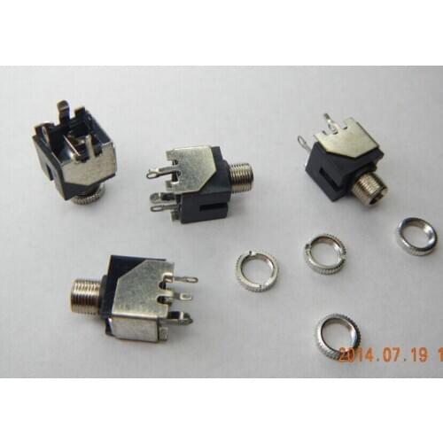 200PCS headset socket PJ-301M 3.5MM 1/8'' audio and video socket measuring 90 degree full copper temperature resistance