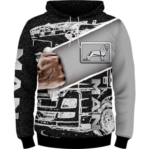 2021 Autumn new German style man truck logo 3D printing hoodie model sweater men jacket Harajuku style top S-5XL