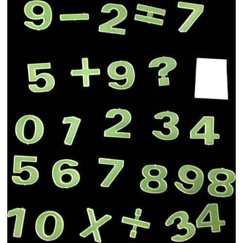 26pcs Glow In Dark Number Figure Luminous Fluorescent Education Sticker Plastic Wall Sticker Home Decor Decal Wallpaper