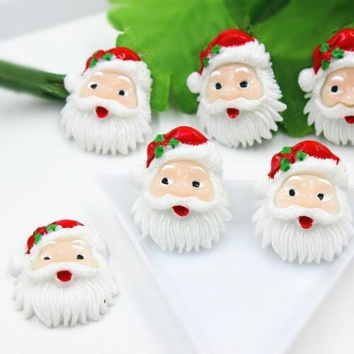 30pcs/lot about 25MM flat back resin Christmas santa DIY resin cabochons accessories