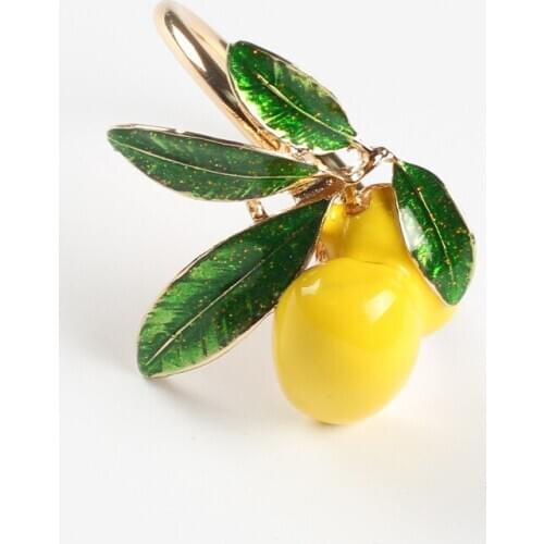 4pcs Lemon Napkin Button Hotel Kitchen Bar Napkin Button Supplies Desktop Decoration Napkin Ring