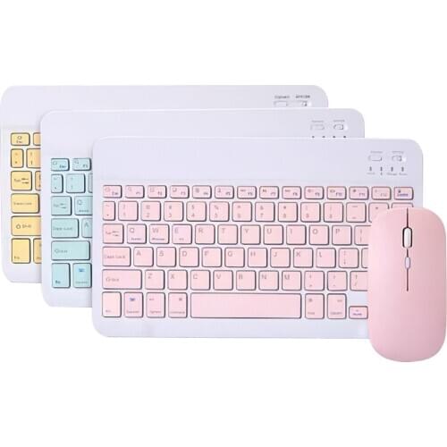 Wireless Keyboard Mouse Set Portable Bluetooth 10 inch Rechargeable Dual Mode Mouse 78 Keys Ultra Thin for PC Laptop Game Work