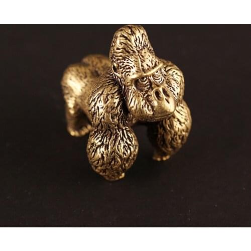 Bronze statue meditation copper seat Gorilla ORNAMENT monkey King Kong