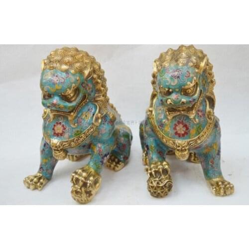 Pure copper cloisonne lion decorated