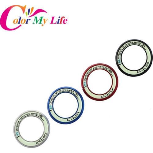 Color My Life Ignition Switch Trim Key Switch Decoration Ring Sticker for KIA RIO K2 K3 for Hyundai Solaris Verna Sonata Elantra