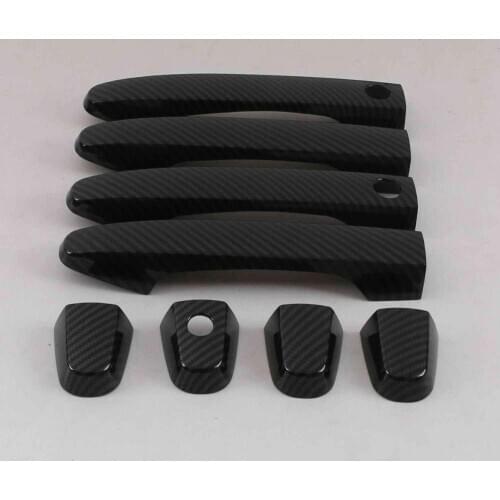For Honda Crv C-RV 2012 2013 2014 For Honda Civic 2012 Cabon Fiber Side Door Handle Cover Trims Auto Accessories 8pcs