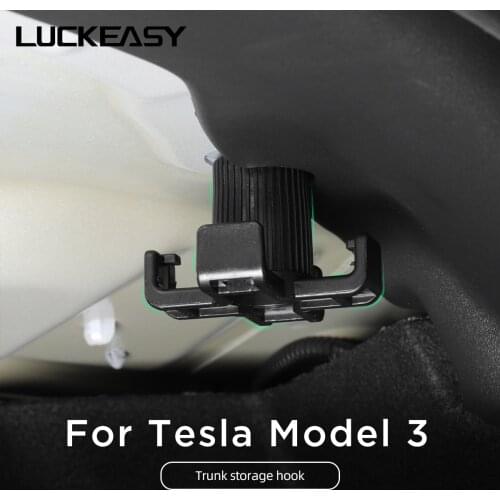LUCKEASY Interior modification functional accessories for Tesla Model3 2017-2020 Car trunk luggage convenient hook 1pcs/set