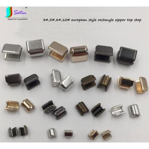 Metal Zipper Repair 3#,5#,8#,10# Silvery,Light Gold,Black,Bronze European Style Rectangle Zipper Accessory U Top Stop S0048L