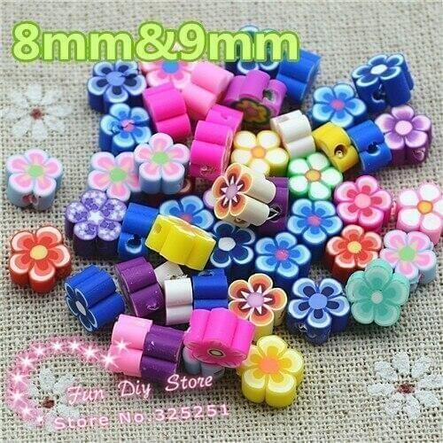 Cute polymer clay flower slice flat back free shipping 100pcs/lot 8/9mm