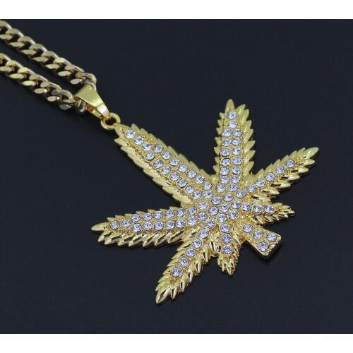 Fashion jewelry jewelry creative Maple Leaf Necklace barbell master pendant round six star punk hip hop Necklace Jewelry