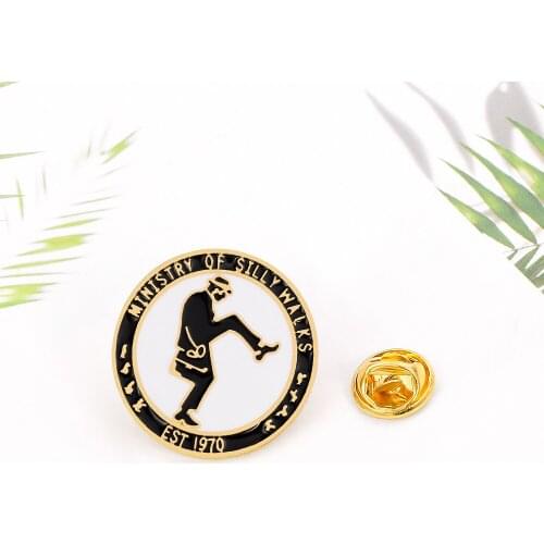Monty Python Ministry of Silly Walks Enamel Pin EST 1970 brooch How Far Can You Go In Monty Pythons TV Comedy Humor Jewelry gift