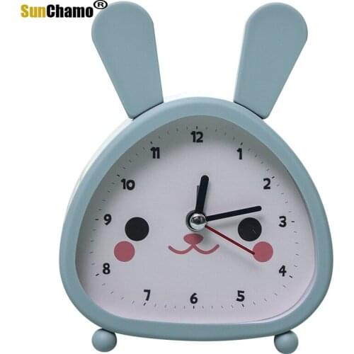 Cartoon Bedside Animal Alarm Clock Simple Mute Cute Alarm Clock Bedroom Children Girl Despertador Nina Rabbit Home Clock OO50AC