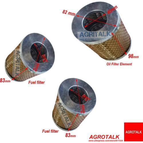 Set of fuel filter and oil filter element for Shanghai 495A engine for tractor Shanghai SNH50 SNH504, part number