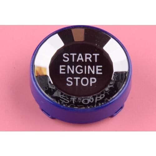 Blue Crystal Front Engine Start Stop Button Cover Decor Fit for BMW E Chassis E87 E90 E91 E92 E93 E60 E84 E83 E70 E71 E72 E89