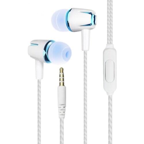 Microphone Straight-inserted In-ear Portable Line Control With Wheat Sports Wweat-proof Subwoofer Earphones