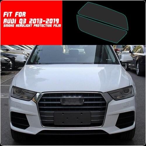 New Car LH+RH Smoke TPU Headlights Protective Precut Film Sticker Cover Trim Fit For Audi Q3 2013-2019