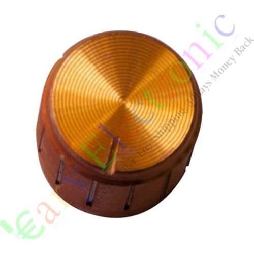 Wholesale and retail 100pc 15mm Pedal Top skirted Gold knob Guitar tube Amp JAZZ BASS audio DIY parts free shipping