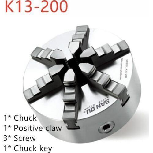 SAN OU K13 Series(Single Positive Claw) K13-200 Self-centering Six Slope Jaws Chuck