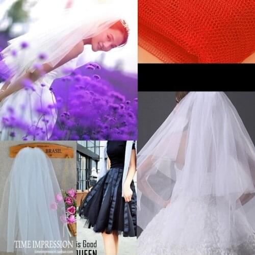 Hard Tulle Fabric Sewing Wedding Dress DIY Princess Dresses Clothing Decoration Solid color Mesh Fabric by the meter