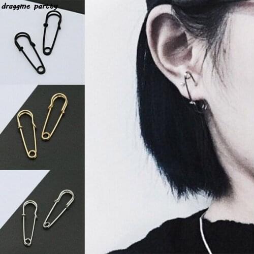Party Punk Personality Alloy Safety Pin Puncture Earring,AlloyFashion Jewelry