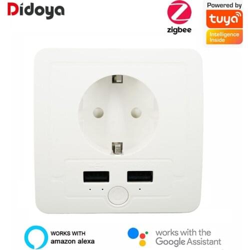 Smart WiFi EU Wall Socket 16A Wireless Remote Voice Control With Tuya Google Home Alexa Timer Function Smart Life
