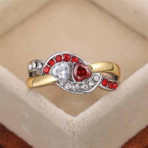 Special Design Two Hearts One Love Women Engagement Rings Romantic Accessories Gift for Female New Fashion Jewelry Ring