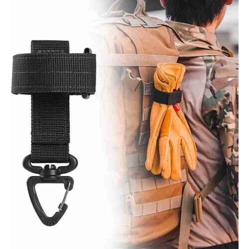 Multi-purpose Nylon Glove Hook Military Fan Outdoor Tactical Gloves Climbing Rope Storage Adjust Camping Glove Hanging Buckle