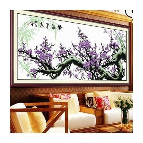 Cross stitch,needlework,cross stitch kit,Plum,flower