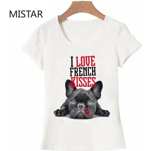 New summer I Love French Kiss Women print T-Shirt cute cartoon T Shirt fashion casual white Tops graphic tee women clothing