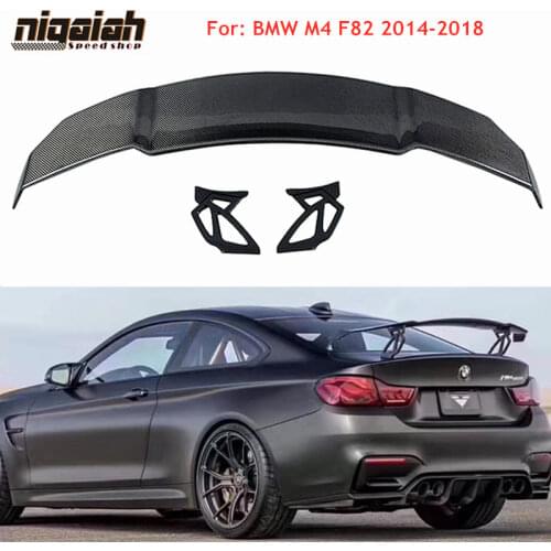 1 Set Carbon Fiber Rear Trunk Boot Lid Spoiler Car Roof Wing Decoration for BMW F82 M4 2014-2018 GTS Styling