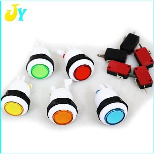 1pcs free shipping Arcade Microswitch Push Button (Red yellow green blue) 28mm arcade fighting box body machine button