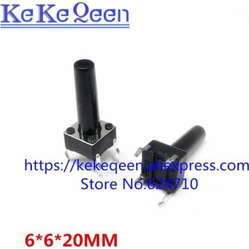100PCS/PCS Push Button Switches 6*6*20MM 6mm*6mm*20mm DIP-4 Tactile Switches Push Button Tact Switch 6x6x20mm Micro Switch