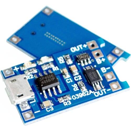 100PCS TP4056 TC4056 Micro USB 5V 1A 18650 Lithium Battery Charger Module Charging Board Dual Functions Li-ion