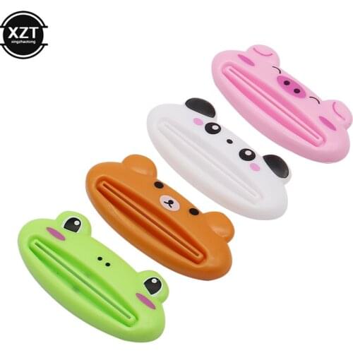 2PC Plastic Cartoon Toothpaste Dispenser Tube Squeezer Home Tube Squeezer Easy Tooth Paste Rolling Holder Bathroom Accessories