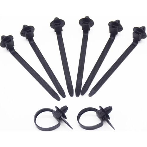 20Pcs Car Cable Fastening Ties Zip Nylon Black Car Auto Cable Strap Push Mount Wire Tie Retainer Clip Clamp Q26 92x5mm