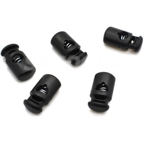 25pcs/pack Black Plastic Barrel Spring Cord Locks Stoppers Toggles 20.5mm*10mm Free Shipping