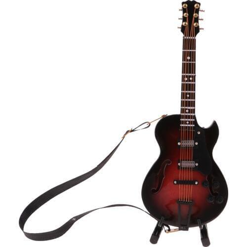 Music Instrument 14cm Acoustic Guitar for Action Figures Dolls House Accessories Life Scenes Decor 1/8 Acoustic Guitar