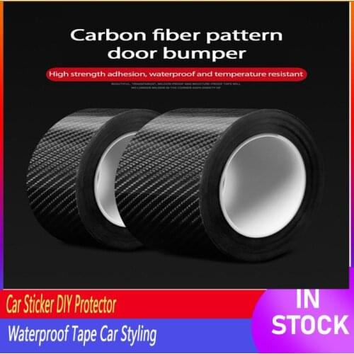 Car Sticker DIY Protector Paste Strip Auto Door Sill Side Mirror Anti Scratch Waterproof Tape Anti Collision Nano Carbon Fiber