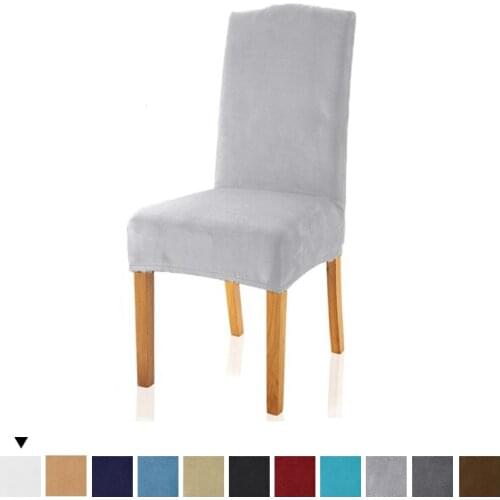 1/24/6 Pcs Velvet Dining Chair Cover Spandex Elastic Chair Slipcover Dining Room Chair Covers Seat Case For Wedding Hotel