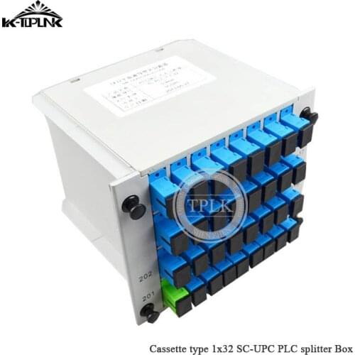 Free Shipping 1*32 SC-UPC PLC splitter Cassette box 1*32 splitter Fiber Optical Cassette Box PLC Splitter Card Module Inserting