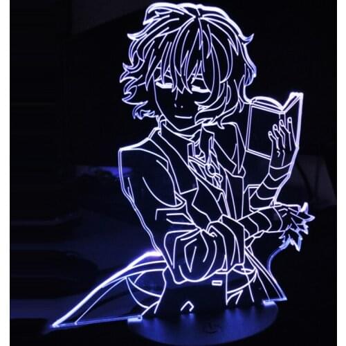 Bungo Stray Dogs Osamu Dazai Lamp Friend Birthday Gift Gadget Nakahara Chuya Night Light Anime Neon Light Dazai for Room Decor