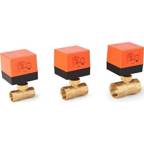 Electric Motorized Ball Valve Brass 2 Way 3-Wire AC 220V 1.6Mpa DN15/DN20/DN25