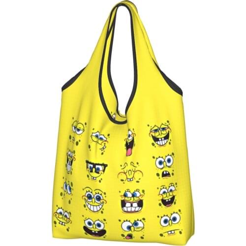 Sponge6 Canvas Bag Women Shoulder Bag cartoons Ins tote Bag