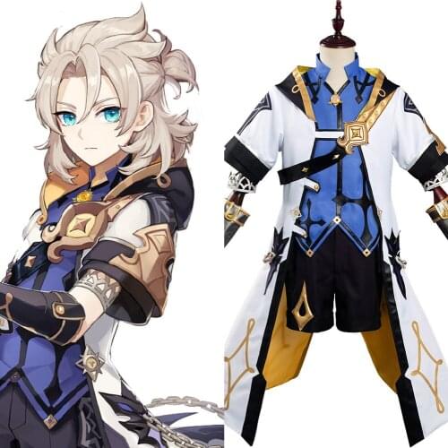 Game Genshin Impact Albedo Cosplay Costume Outfits Halloween Carnival Costumes