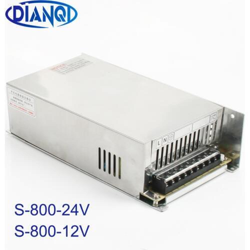 DIANQI Switching Power Supply 800w 12v 24v 66.5A 33A input AC110 or 220V For Strip Lamps voltage transformer
