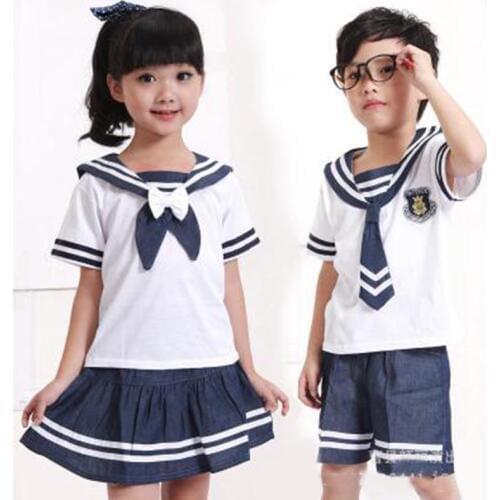 Childrens costumes boys and girls small naval sailor uniforms primary school pupils chorus reading performance suits
