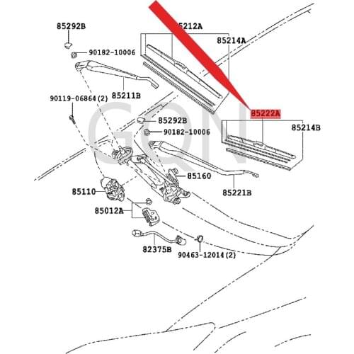 Left front wiper wiper blade 2009-Toy ota WIS HPR IUS Left front wiper blade Front windshield wiper arm Front wiper arm
