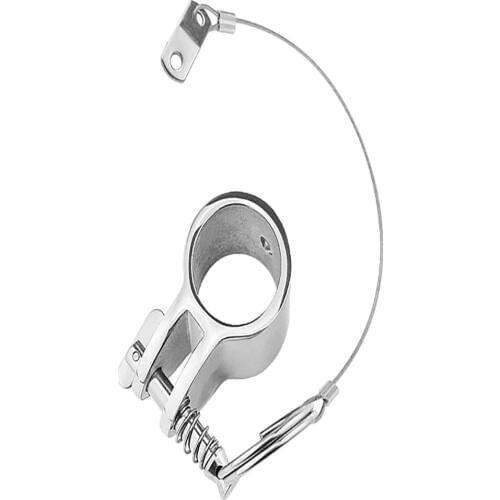 Boat Bimini Top Jaw Slide Hinged w/ Pins and Lanyard, 316 Stainless Steel Marine Hardware Fitting for 1 Inch Tube